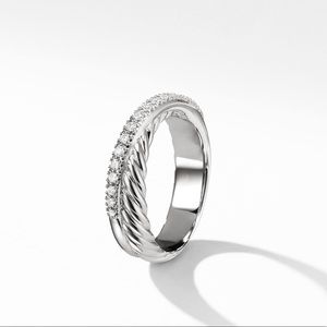 David Yurman Crossover ring with Diamonds Size 6.5